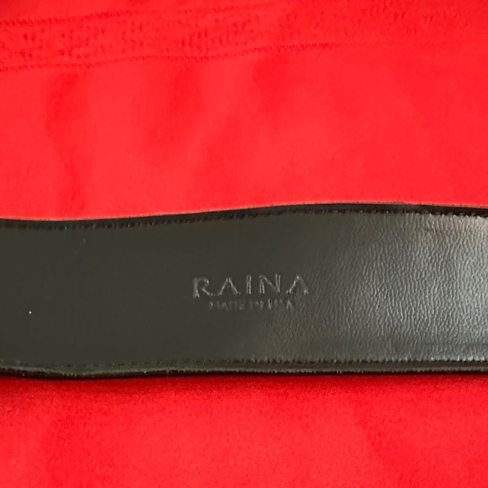 NWT RAINA BLK WISTERIA Elegant Black Belt with Blue Gemstone Accent - Picture 9 of 12